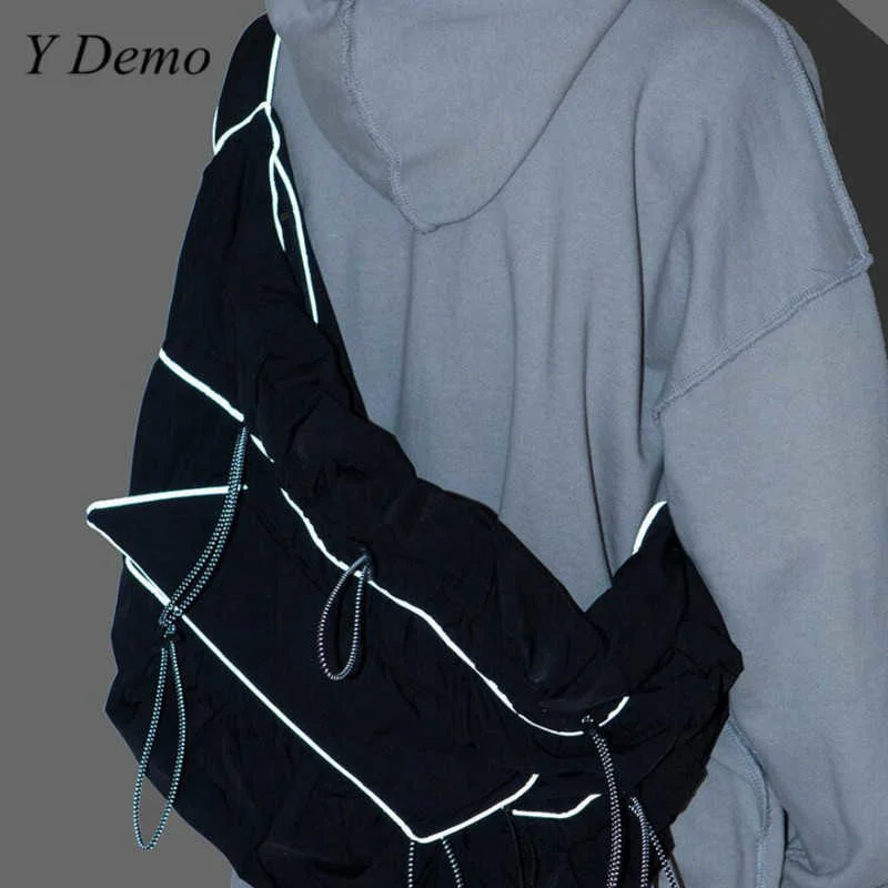 

Harajuku Techwear Reflective Bag Women Big Size Chic Grunge One Shoulder Bag
