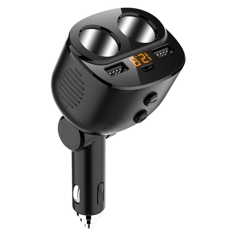 

For Car USB Car Charger Splitter Adapter 2 Socket Type C Power Adapter DC LED Voltmeter Dual USB Ports For Phone Dashcam