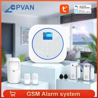 cpvan wireless smart home gsm security alarm system with pir motion detector door sensor alexa compatible app control