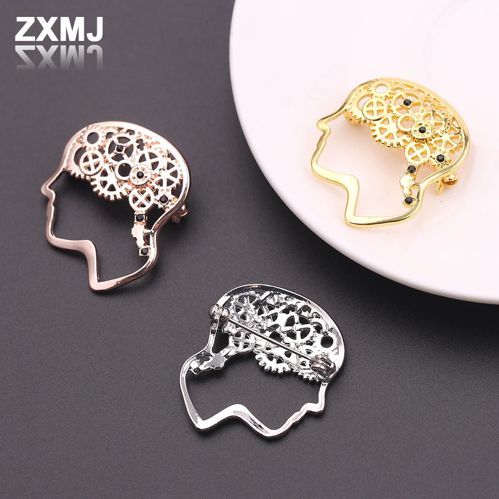 

ZXMJ Fashion Brain Brooch New Collar Pins Personality Retro Brooches Clothing Schoolbag Pins Trendy Anime Pins Popular Jewelry