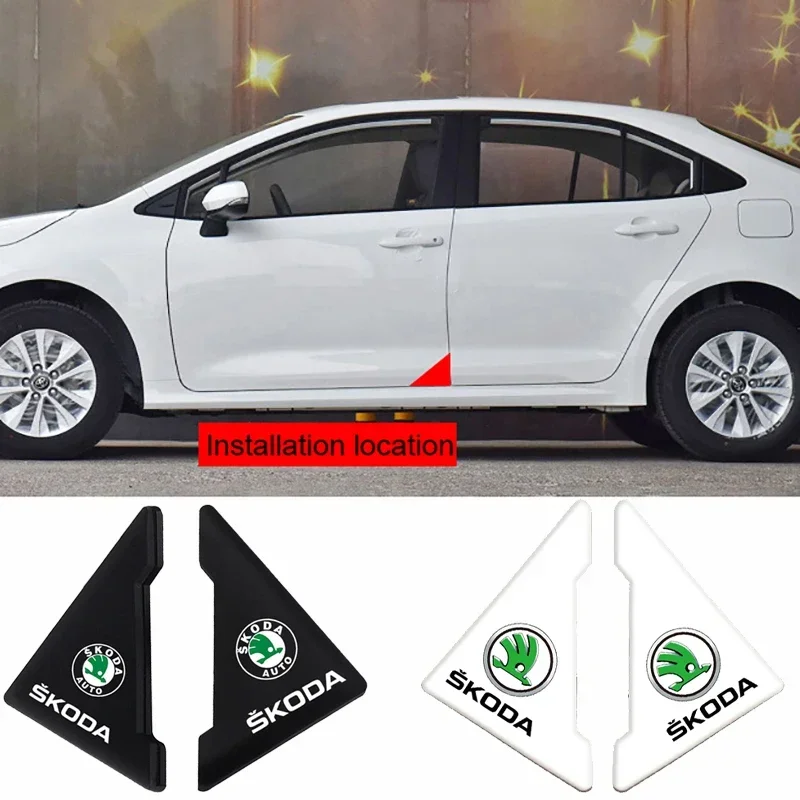 2 шт. защитная крышка для углов двери автомобиля от царапин Skoda Rapid Vision Superb Fabia Kodiaq