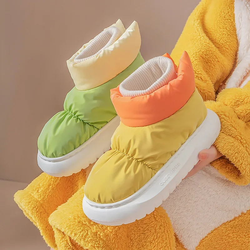 Милые женские ботинки на гагачьем пуху новинка 2024 теплая плюшевая обувь