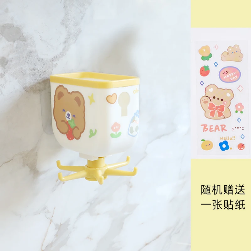 

Hole-free Hook Kitchen Rotatable Tableware Storage Box Hanging on The Wall Multi-functional Household Seasoning Jar Storage Box