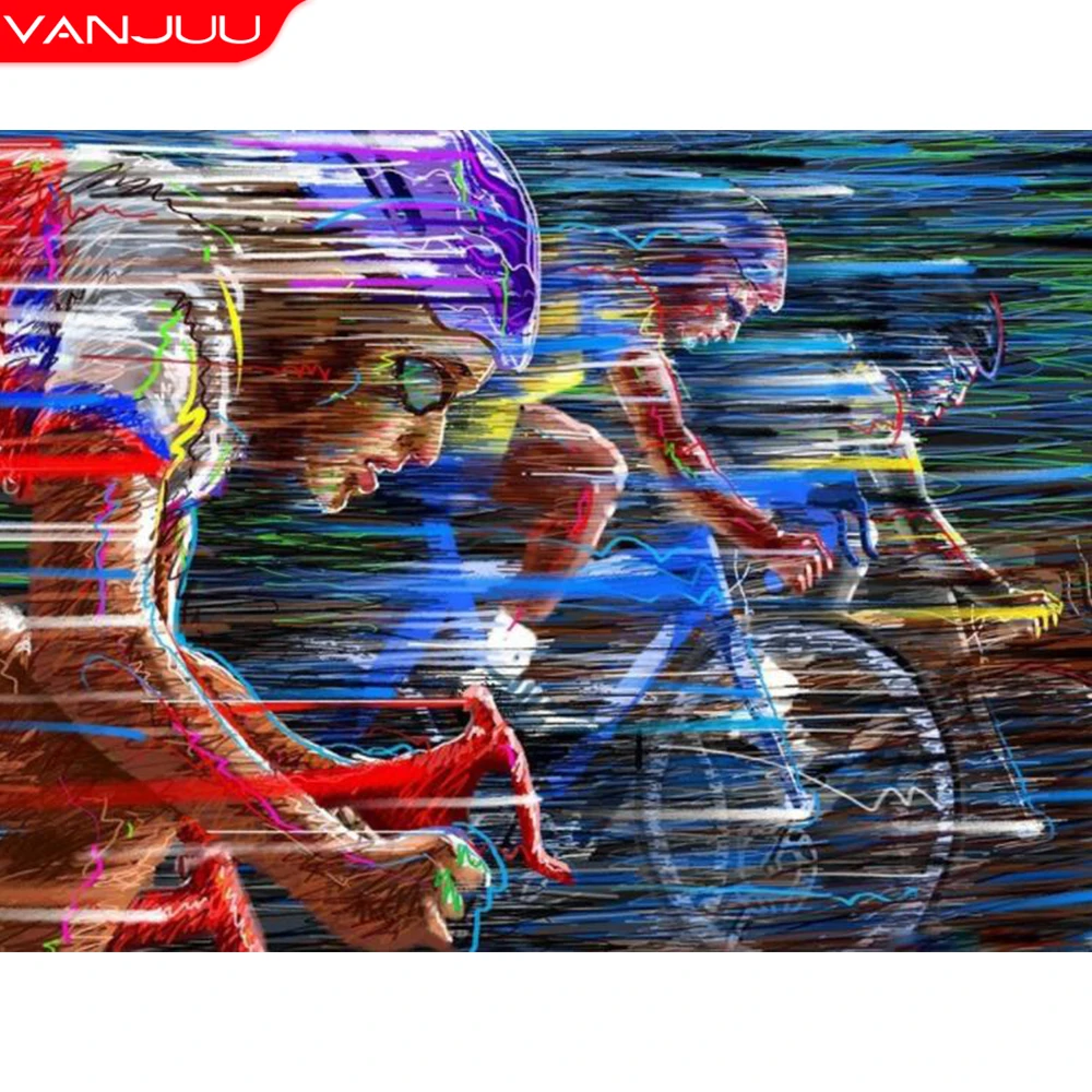 

Diamond Embroidery Cyclist Diamond Mosaic Full Square/ Round Drill Game Rhinestones Picture DIY Handicraft Home Decor