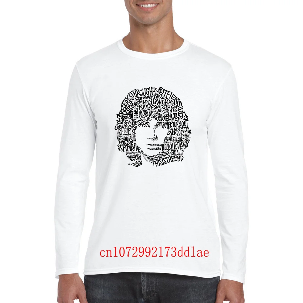 

2023 Fashion Summer Hot Sale Jim Morrison The Doors Lyrics Silhouette Unisex Mens T-Shirt
