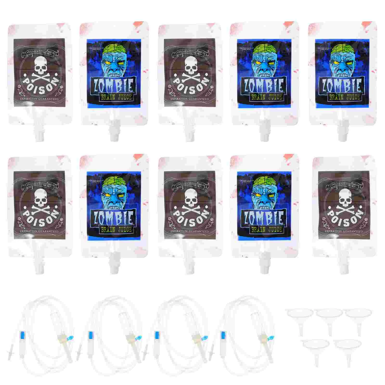 

Vampire Zombie Party Favor Halloween Juice Bag Plastic Container Decorative Drinking Decorations Energy