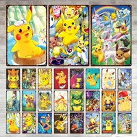 pikachu metal signs japanese anime tin sign plaque vintage poster wall art stickers pokemon signs plate for home decoration