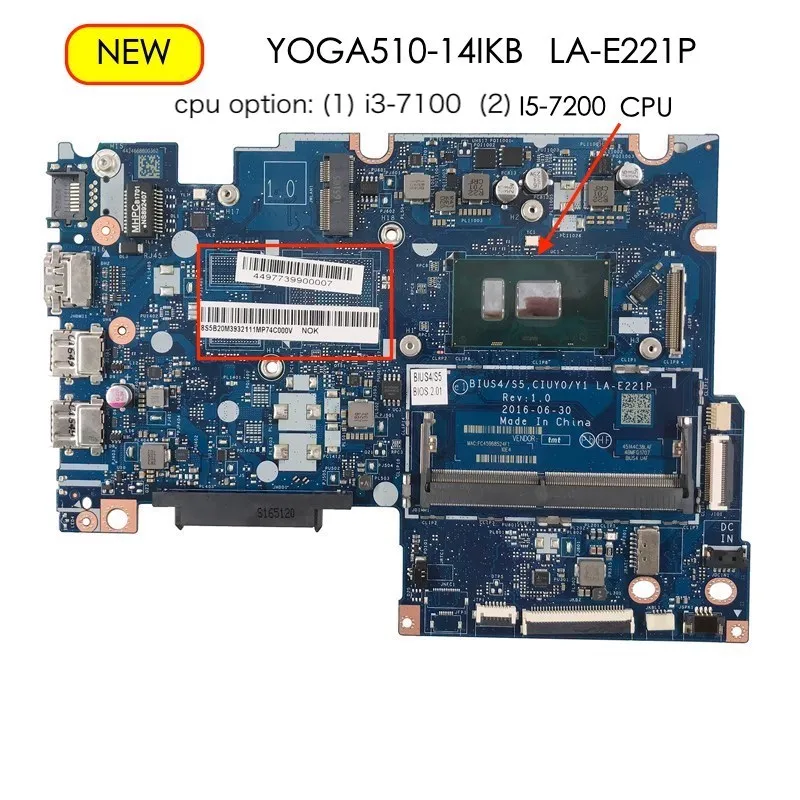 

For Lenovo Yoga 510-14IKB YOGA510-14KB motherboard LA-E221P