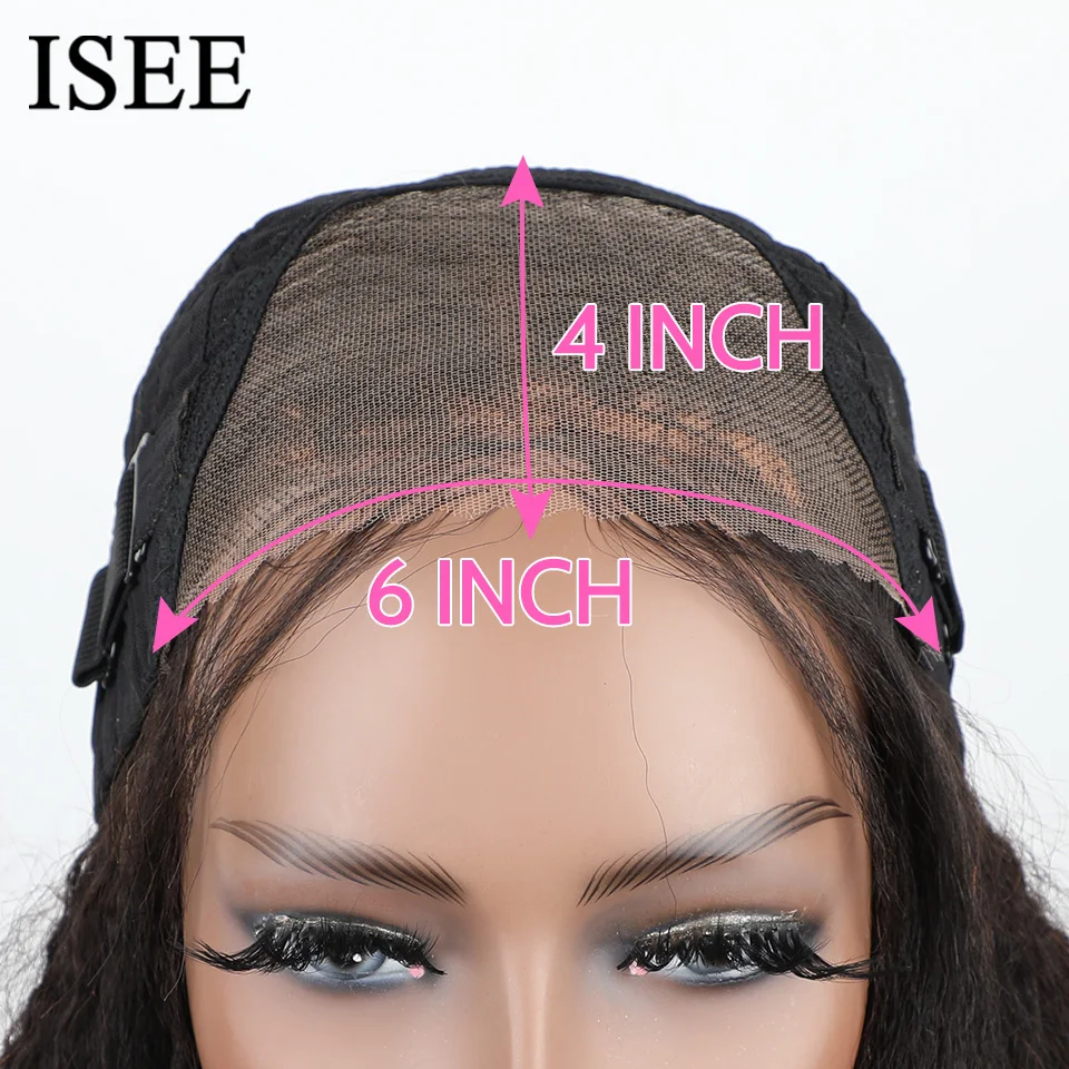 ISEE Hair Wear Go бесклеевые парики бразильские курчавые прямые 6x4 HD 100% предварительно