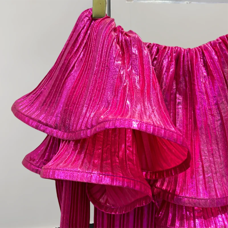 GVUW рубашки с оборками женские модные разрезом на шее пышные рукава однотонный