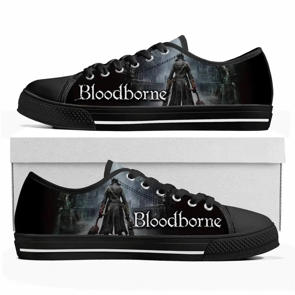 

Bloodborne Custom Low Top Sneakers Hot Cartoon Game Womens Mens Teenager High Quality Shoes Casual Tailor Made Canvas Sneaker