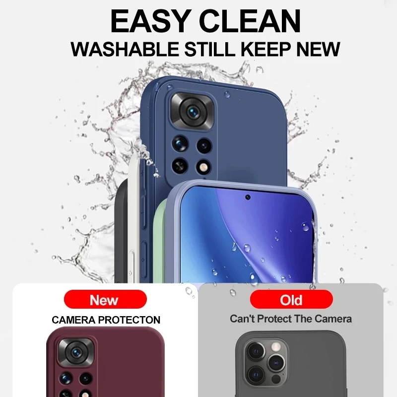 Жидкий силиконовый чехол для телефона Xiaomi Redmi Note 10 12C 11 10S 11S 9 11i 12 10T 11T Poco F3 X3 M4 Pro Lite 5G