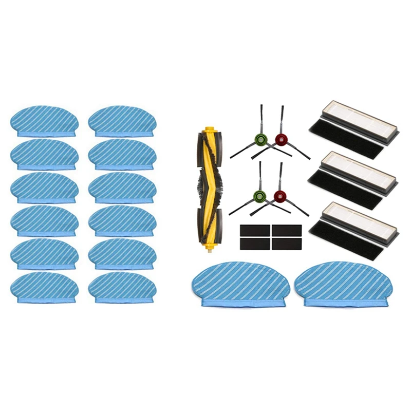 

Набор тканевых насадок для швабры, 12 шт., Для Ecovacs Deebot Ozmo 920 950 и 1 комплект, комплект тканевых насадок для швабры с боковой щеткой и фильтром