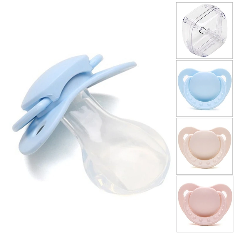 

2022 Silicone Adult Pacifier Newborn Cute Infant Pacifier Holder Clip Baby Soother Nipples Children Pacify XL Pink Blue Beige