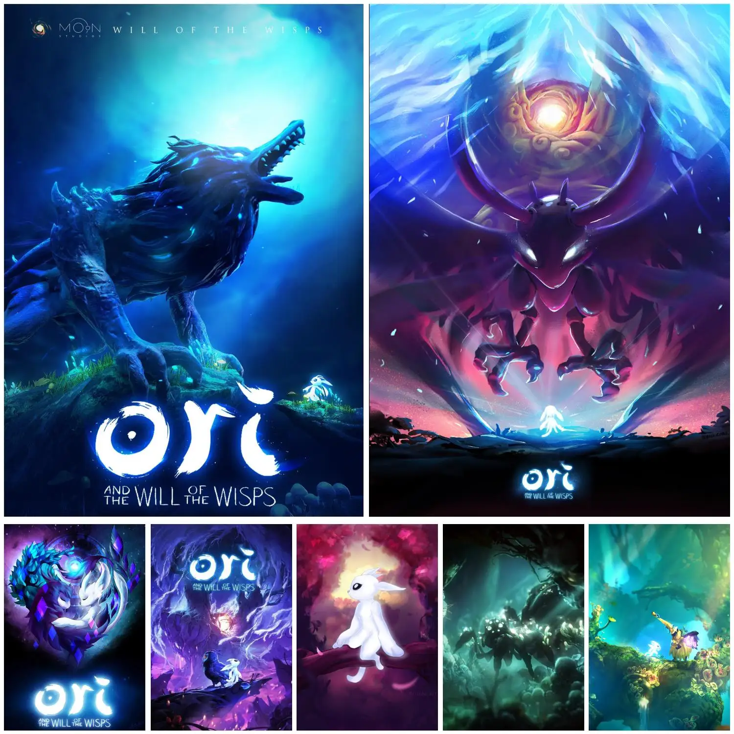 Постер Ori And The Will of Wisps, художественный плакат на холсте и Настенная картина, современные декоративные постеры для спальни Постер Ori And The Will of Wisps, художественный плакат на холсте и Настенная картина, современные декоративные постеры для спальни