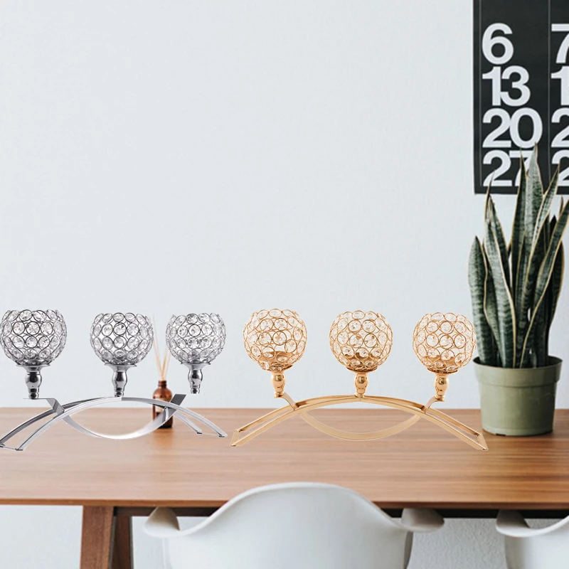 

Хрустальные подсвечники, 3 держателя, железный подсвечник, подсвечник для журнального столика, декоративные центральные части для гостиной...