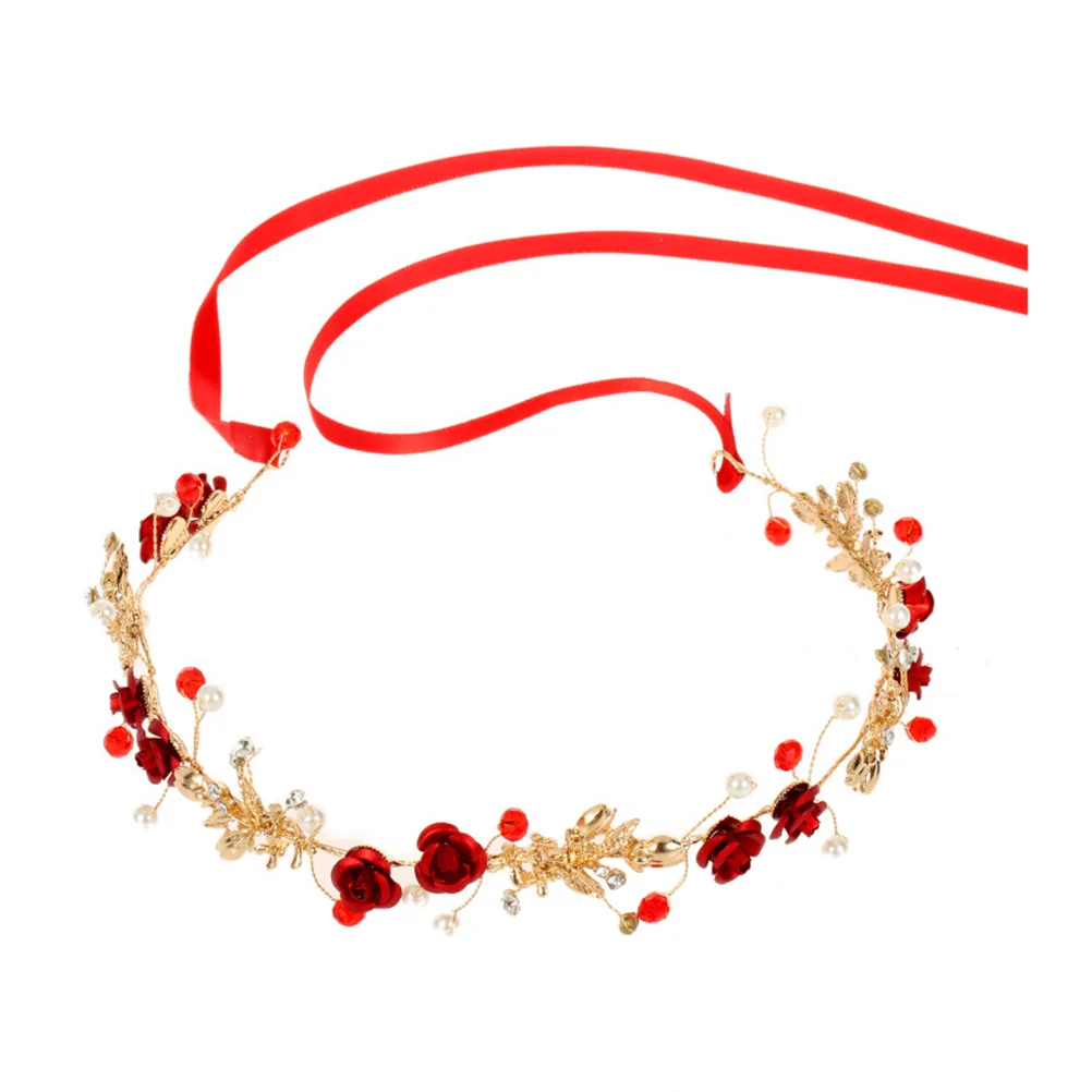 

Girls Hair Band Wedding Bridal Headdress Pearl Hairpiece Lady Headdress
