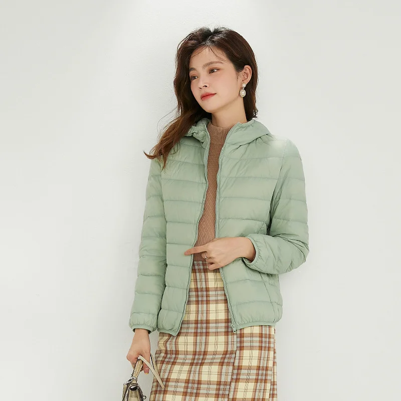 Women's Down Jacket Autumn Winter New Lightweight Hooded Down Jacket White Eiderdown Wear Slim Slim Women's Oversized Coat