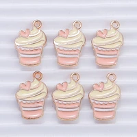 10pcs 12x19mm cute enamel summer ice cream charms for jewelry making pendants earrings necklaces diy bracelets craft accessories