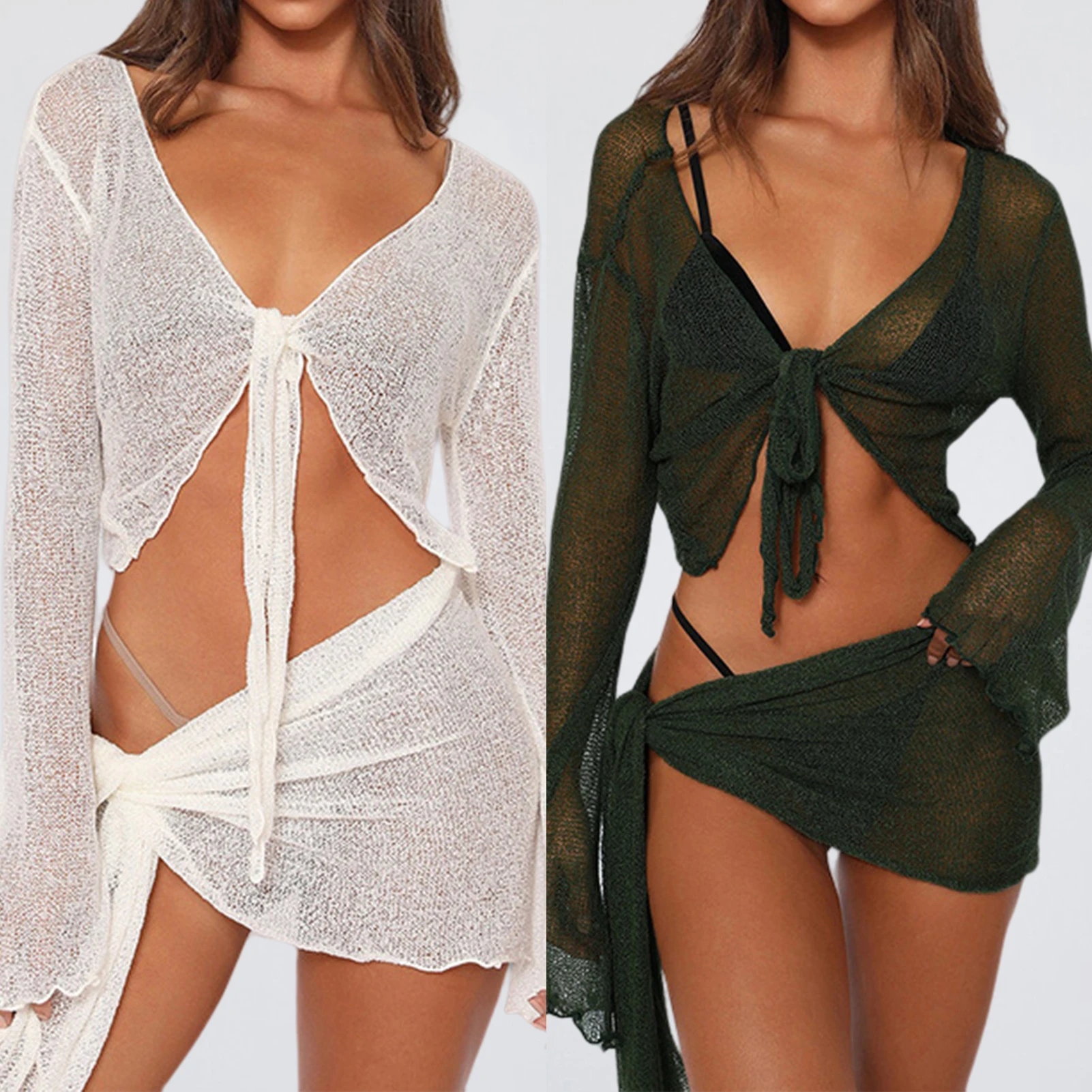 

2 шт./комплект, прозрачные накидки на бикини