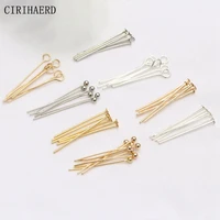 14k gold plated brass 9 wordseye pin diy jewelry accessories supplies flatball head pins jewelry connectors making components
