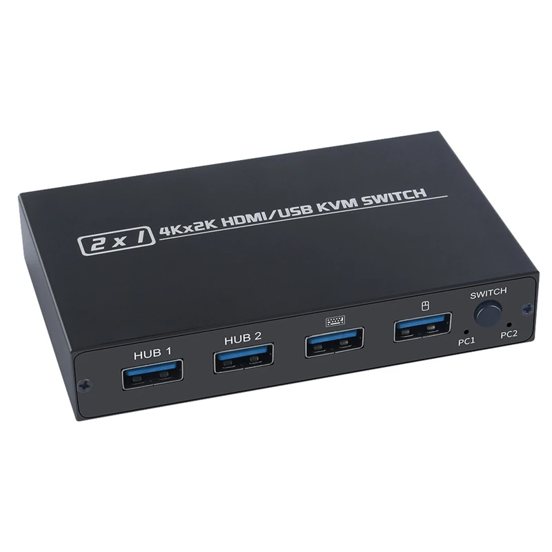 

KVM-переключатель 2X1 4K x 2k HDMI/USB, 2-портовая USB-клавиатура, мышь и принтер, совместное использование 4K @ 30 Гц HDMI KVM-переключатель 2 в 1