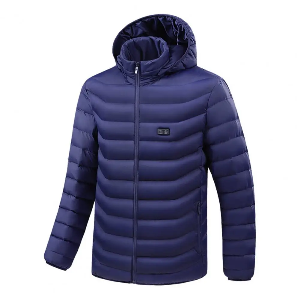 Super Soft  Practical Smooth Zipper USB Heating Coat Thick Winter Jacket 3 Temperature Modes   for Daily Wear