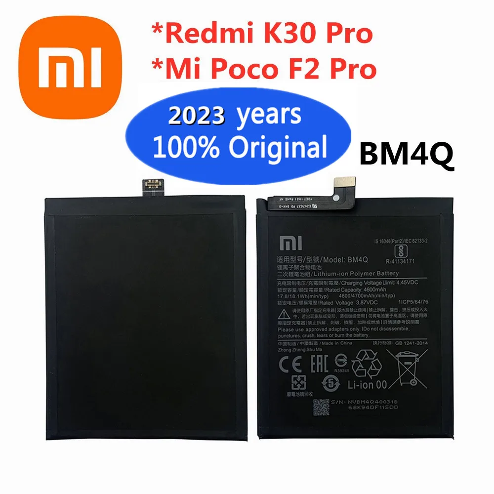 

2023 Years Original Xiao mi Battery BM4Q For Xiaomi Redmi K30 Pro / Mi Poco F2 Pro 4600mAh High Quality Phone Battery Bateria