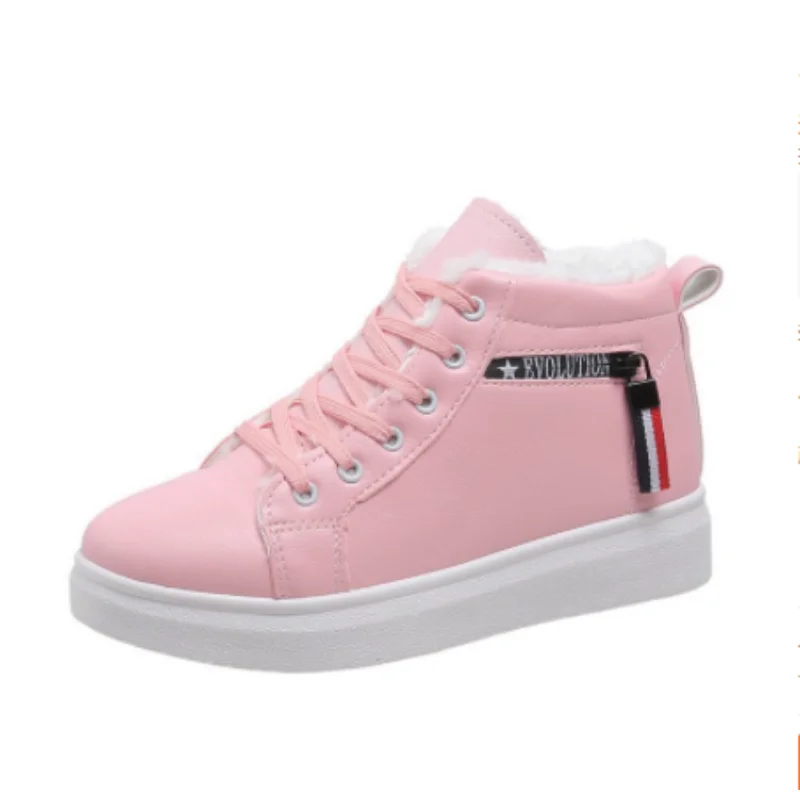 Зимние теплые женские кроссовки на вулканизированной подошве с мехом и плюшевой