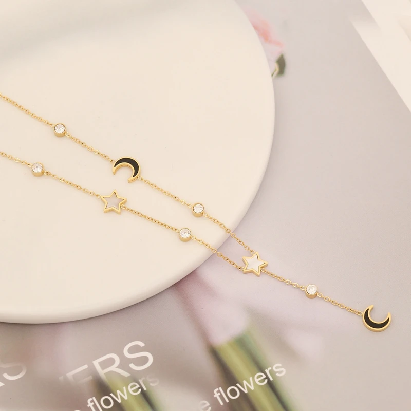 Ins Butterfly Shell Chain Pendant Necklace for Women Fashion Heart Round Star Moon Choker Wedding Friends Beach Jewelry Gift
