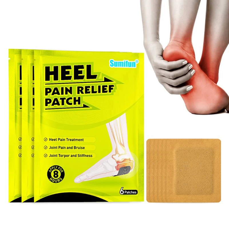 

6Pcs Sumifun Heel Pain Relief Patch Treat Rheumatoid Arthritis Achilles Tendinitis Joint Muscles Ache Foot Massage Care Plaster