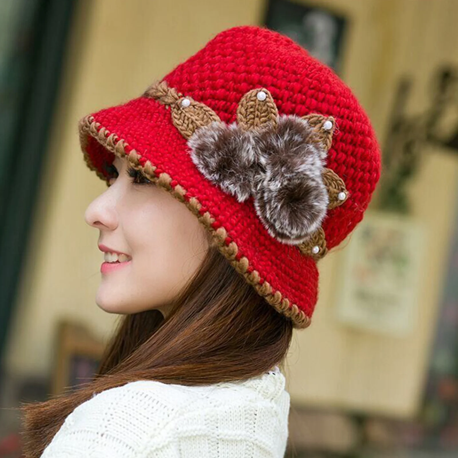 

Новая теплая шапка для среднего и пожилого возраста на осень и зиму, плотная Женская шерстяная шапка, теплая уличная шапка для защиты ушей