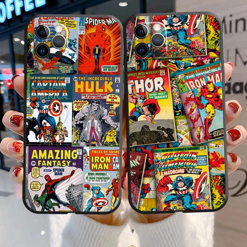 

Avengers Marvel Phone Cases For iPhone 11 12 Pro MAX 6S 7 8 Plus XS MAX 12 13 Mini X XR SE 2020 Soft TPU Coque Back Cover