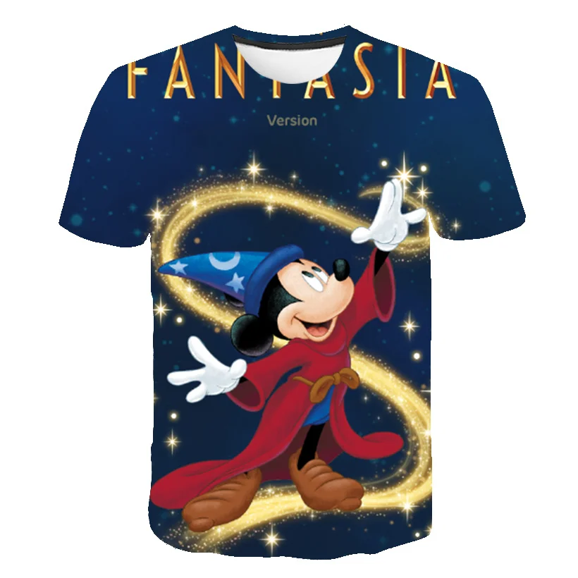 

3D футболки для девочек с героями аниме, Микки Маус, мультяшная детская одежда, игровые костюмы, футболки из серии Дисней, детская одежда, футболки для 1-14 лет