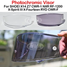 Photochromic Shield Visor Lenses for SHOEI X14 X-14 Z7 NXR CWR1 CWR-1 RF1200 RF-1200 Xspirit3 X-Spirit III X-Fourteen RYD CWR-F