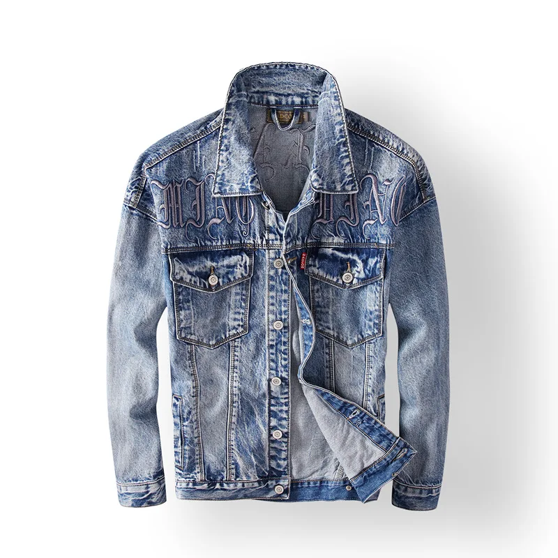 Куртка Prowow Мужская джинсовая с вышивкой модная уличная одежда пальто в стиле