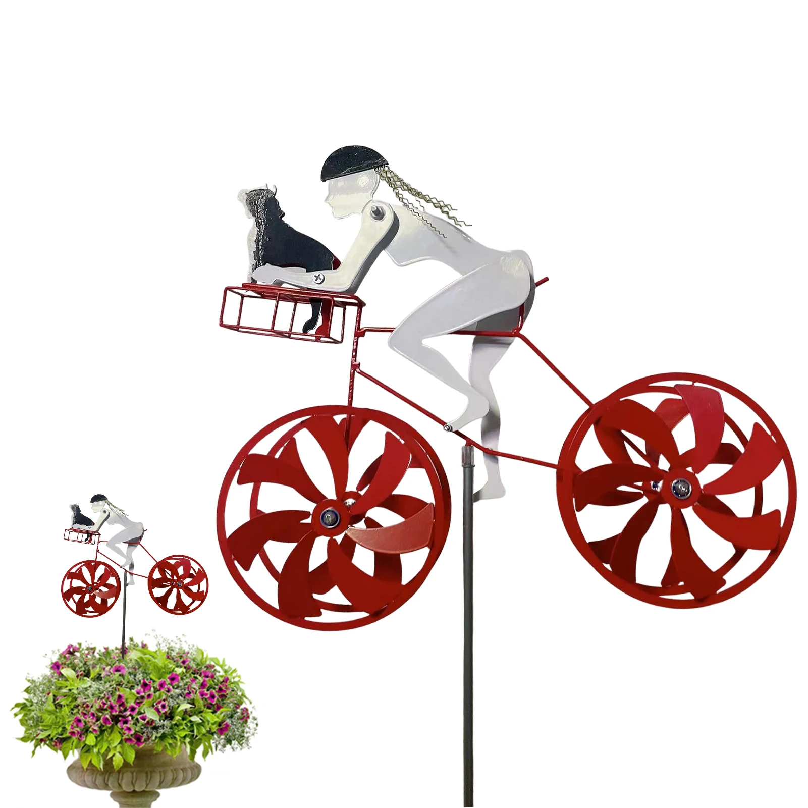 

Spinning Bike Sculpture Garden 3D Bicycle Wind Spinner Ornament Sculpture Outdoor Sculpture Art Ornaments Decor