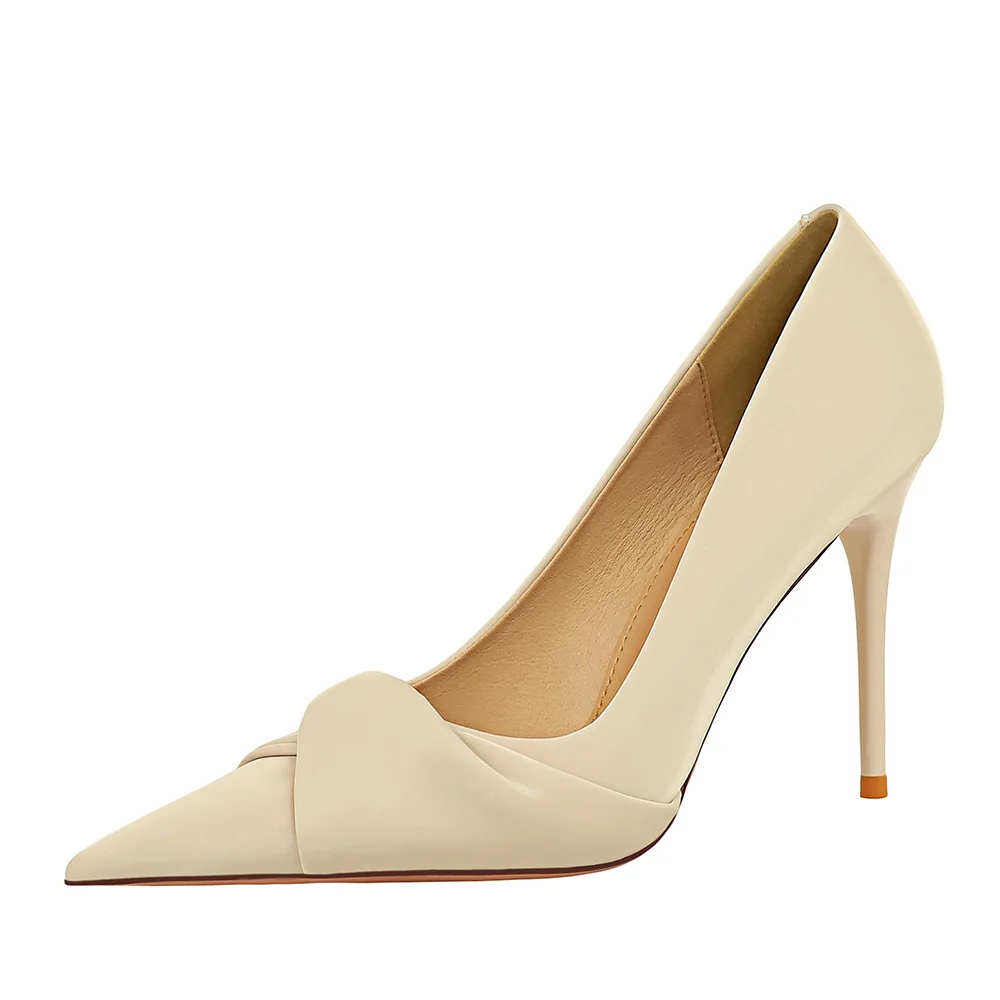 

34-43 Elegant Banquet High Heels Stiletto Pointed Bow Women Shoes Sexy Pumps