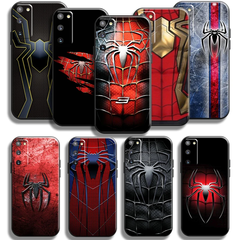 

Spiderman Logo For Samsung Galaxy S20 S21 Plus Ultra FE 5G Samsung S21 S20 Phone Case Soft Silicone Cover Funda TPU Black