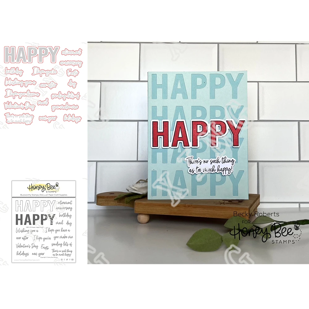 

2022 фотографический шаблон для тиснения счастливый металлический вырубной штамп набор для самостоятельного изготовления подарочных откры...