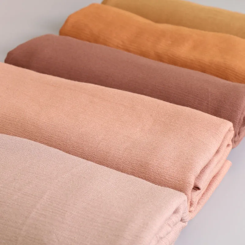 

Summer Women Scarf Fashion Solid Color Solid new rayon pleated Scarves For Lady Foulard Bandana Shawls Wraps Hijab Stoles