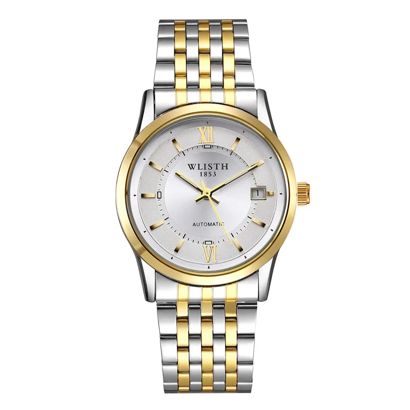 Golden Mens Watches Luxury Casual WLISTH Design Leather Men Watch Top Brand Luxury Mechanical Automatic Watch Relogio Masculino