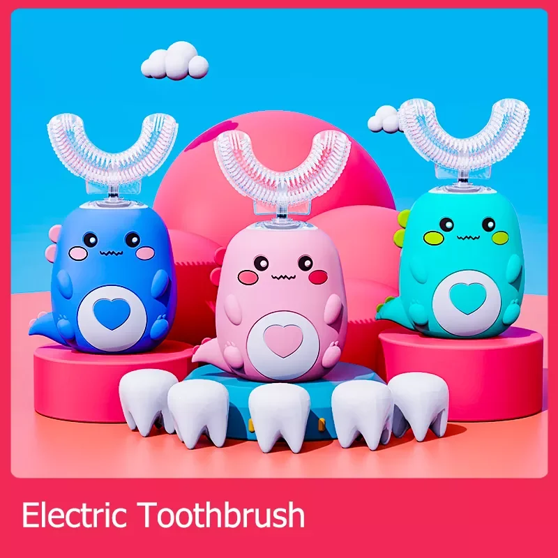 

Electric Toothbrush Smart 360 Degrees U Shape Automatic Cartoon Pattern Kids Toothbrushes Rechargeable Sonic Toothbrush