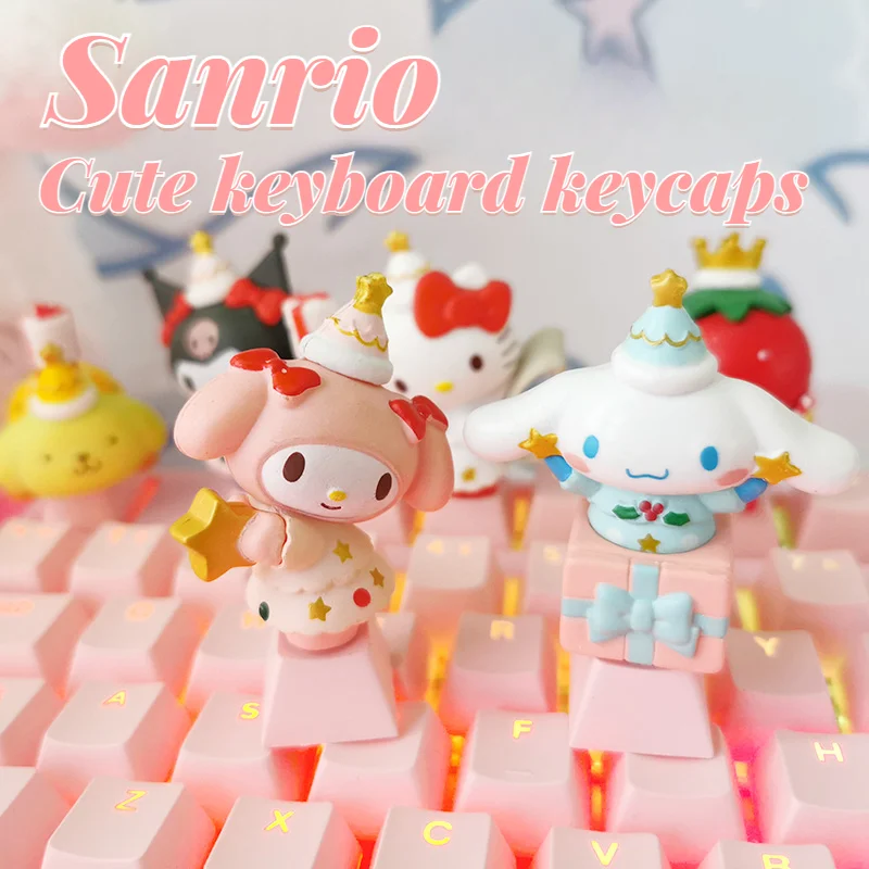 

Sanrio Kawaii Kuromi Hello Kitty My Melody Anime Keycaps Cartoon Original Mechanical Keyboard Keycaps Cute Keyboard Accessories