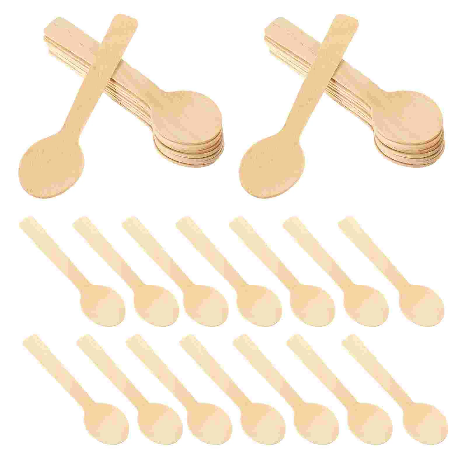 

Portable Spoon Unique Spoons Ice Tea Cream Scoop Small Food Serving Teaspoon Stirring Disposable Bamboo Tasting Coffee