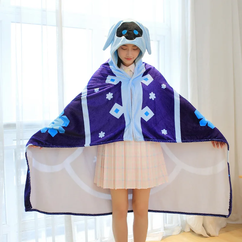 

Game Game Genshin Cloak Abyss Mage Cosplay Blanket Hooded Cape Halloween Gift For Kids Plush Flannel ACGN Culture Anime Blanket