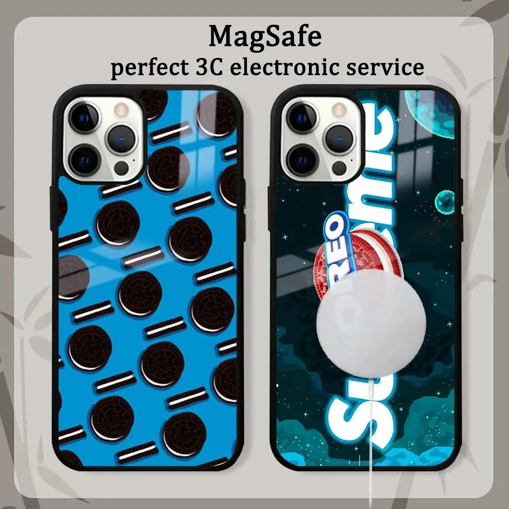 Чехол для телефона Cookie O-Oreos iPhone 15 14 13 12 11 Pro Max Plus Mini зеркальный Магнитный чехол