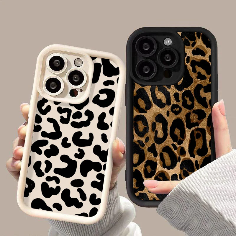 Black Leopard Print Retro Phone Case For OPPO Reno 2 3 4 5 6 7 7Z 8 8T 10 11 11F 12 12F Pro Plus 4G 5G Soft TPU Back Cover