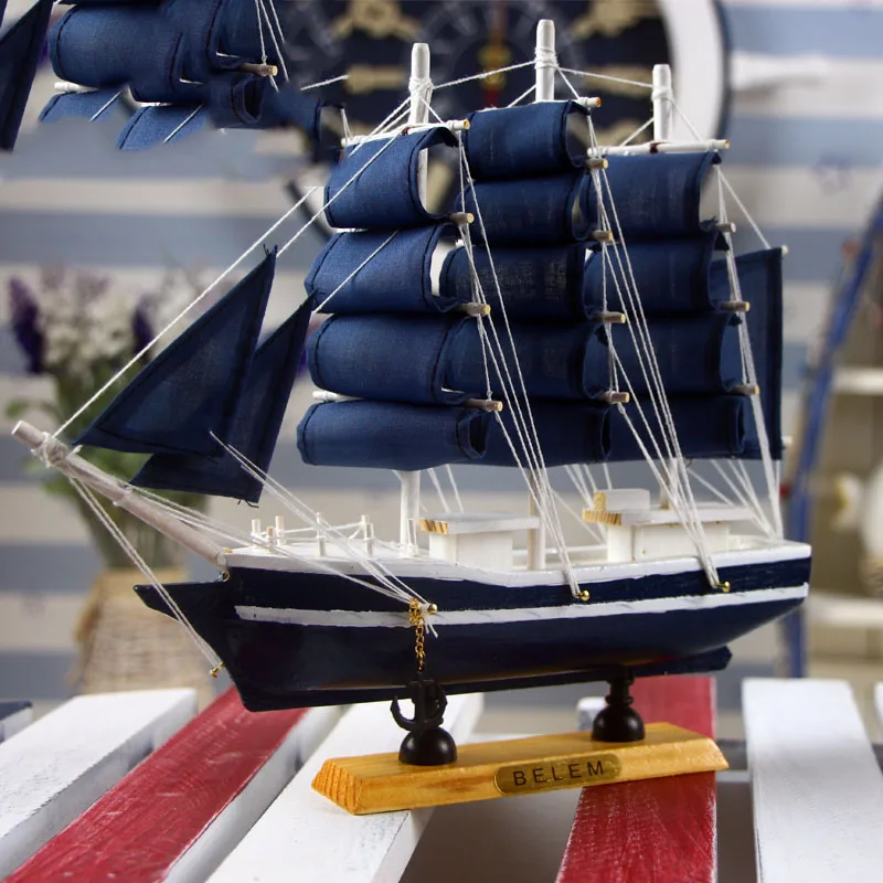 Europejskie drewniane akcesoria żeglarskie Sztuka Dom Salon Stół Figurki Dekoracja Model Pokój Biuro Ozdoby na biurko Rękodzieło