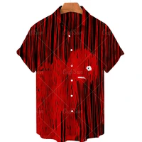 2022 hawaiian shirt 3d anime horror print short sleeve mens shirt cool top camicias vintage print unisex shirts 5xl